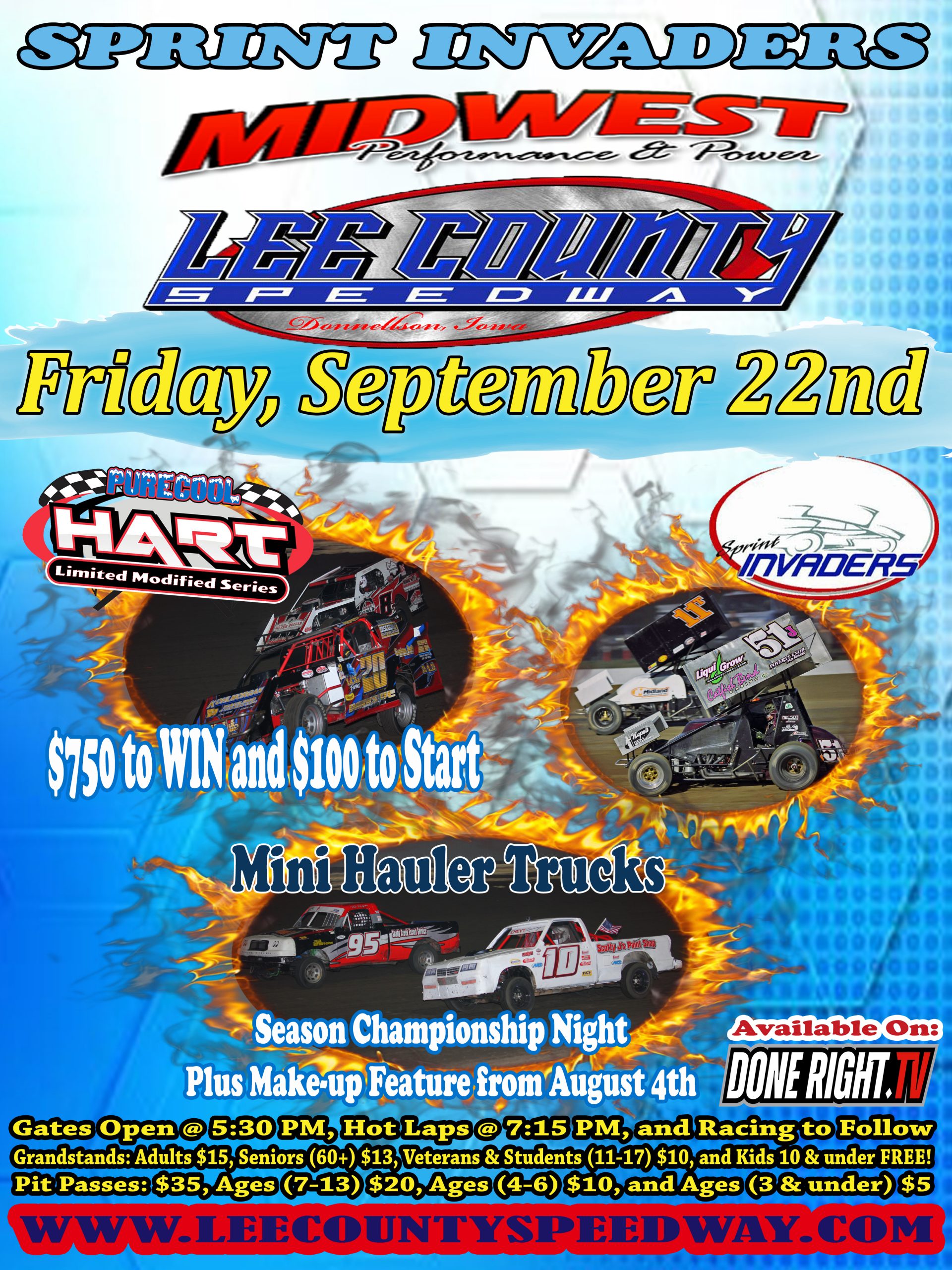 Sprint Invaders This Friday, September 22nd Lee County Speedway